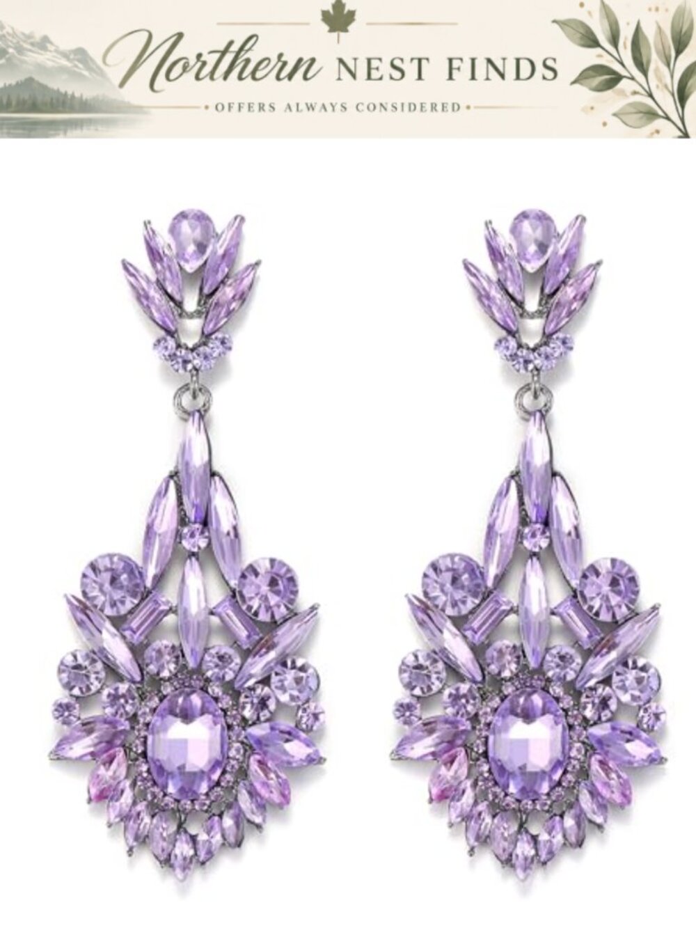 Bridal Chandelier Earrings Art Deco Rhinestone Marquise Emerald Cut Statement